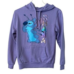 Disney Stitch Ohana  purple hoodie long sleeves kangaroo pocket lilac color XS